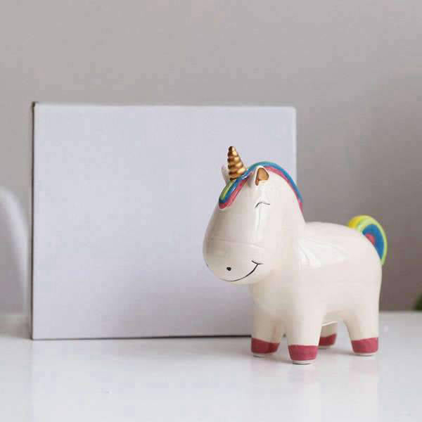 Objet décoratif licorne blanche