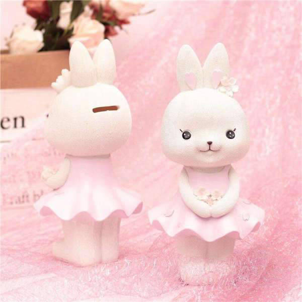 Lapin sur Tirelire Fleur