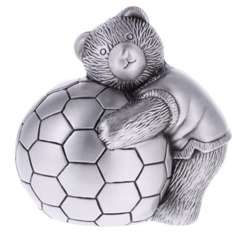Ours tirelire avec ballon de foot