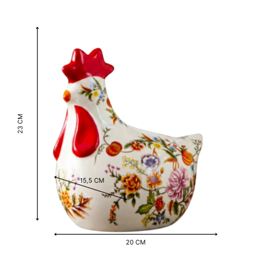 tirelire coq blanc et rouge