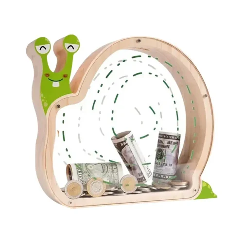 Wooden Dinosaur Piggy Bank For Kids Educational Toy To Foster Saving Habit, Safe Cash Jar, Gift For Boys Girls Room Decor