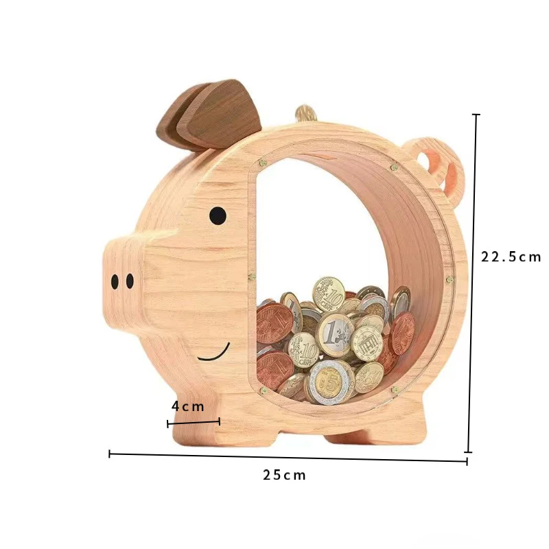 tirelire cochon bois