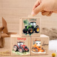 tirelire en bois tracteur