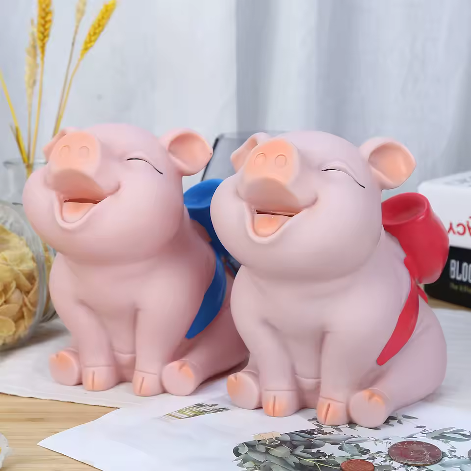 2 tirelires cochon qui sourit