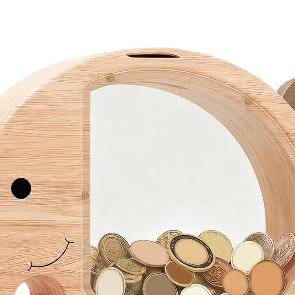 tirelire animal en bois