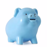 Tirelire cochon bleu joyeux