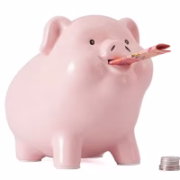 Tirelire cochon rose pale