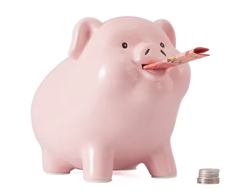 Tirelire cochon rose pale