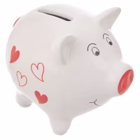 Tirelire cochon avec motif de coeur