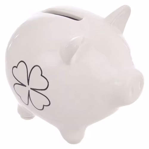 Tirelire cochon blanc personnalisable