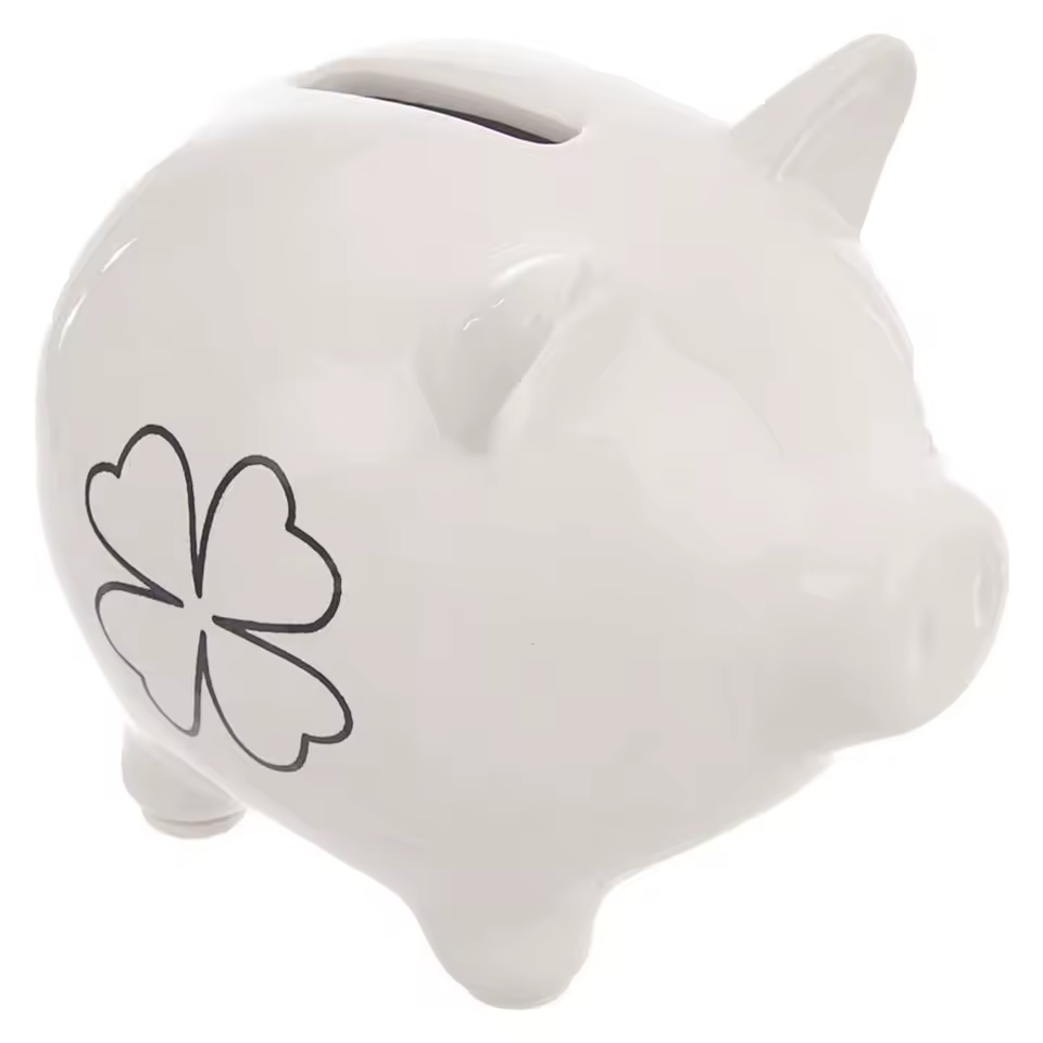 Tirelire cochon blanc personnalisable