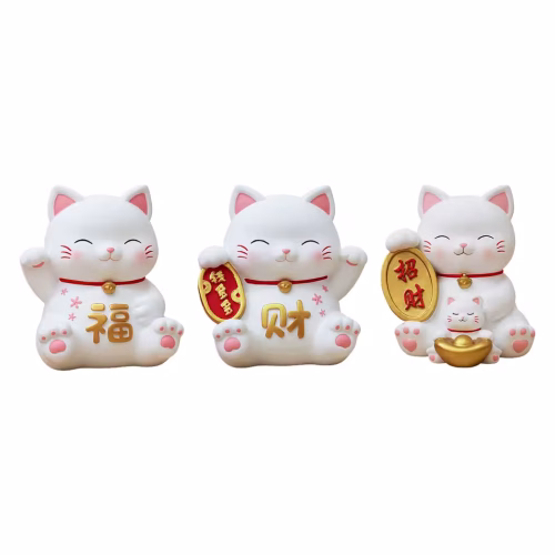 Tirelire Chat blanc et doré