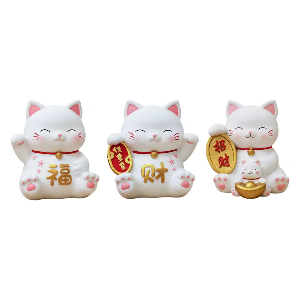 Tirelire Chat blanc et doré