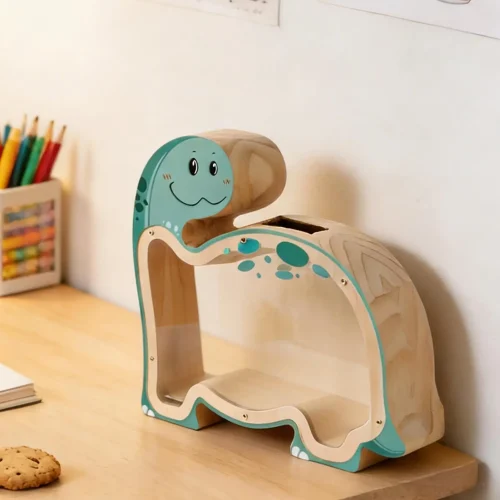 Wood Dinosaur Money Bank Dinosaur Safe Cash Box Coin Bank Coin Money Saving Box Jar Coin Storage Box For Boys Girls Child