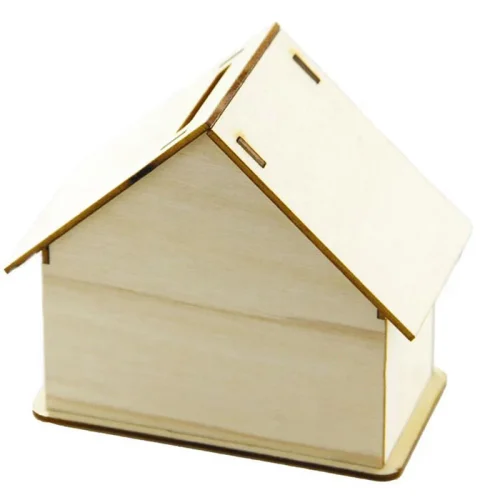 Tirelire maison en bois DIY