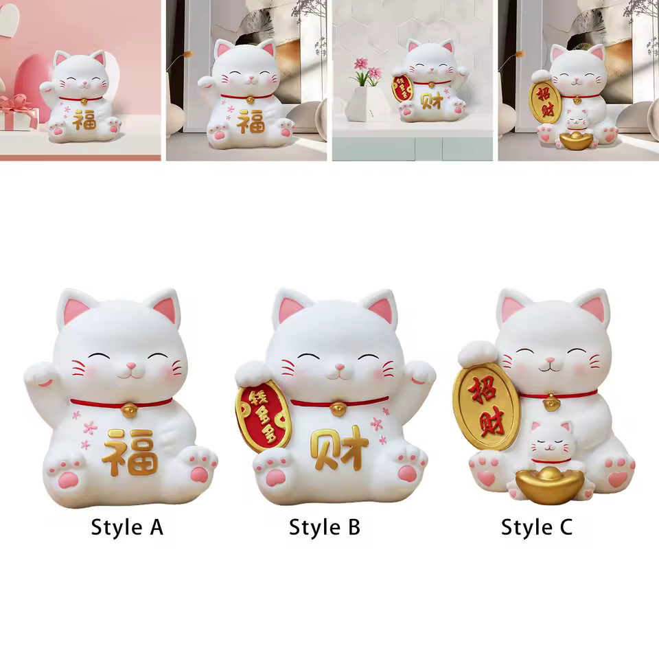 Tirelire chat blanc