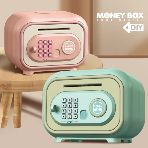 Money Box Electronic ATM Saving Piggy Bank for Kids, Fingerprint Password Unlock Bank Large Storge for Children Gifts