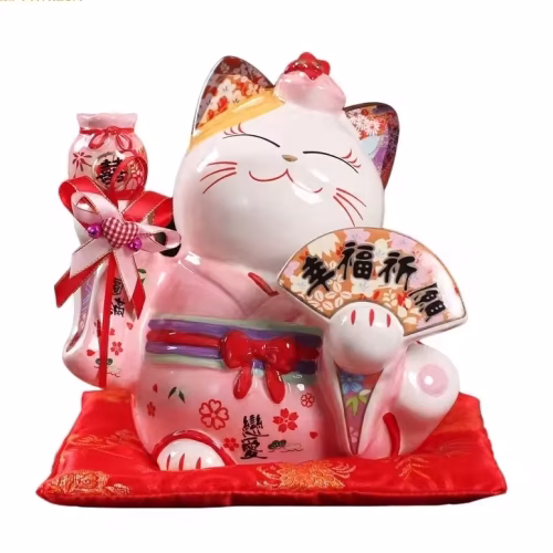 Tirelire Chat Japonaise rose
