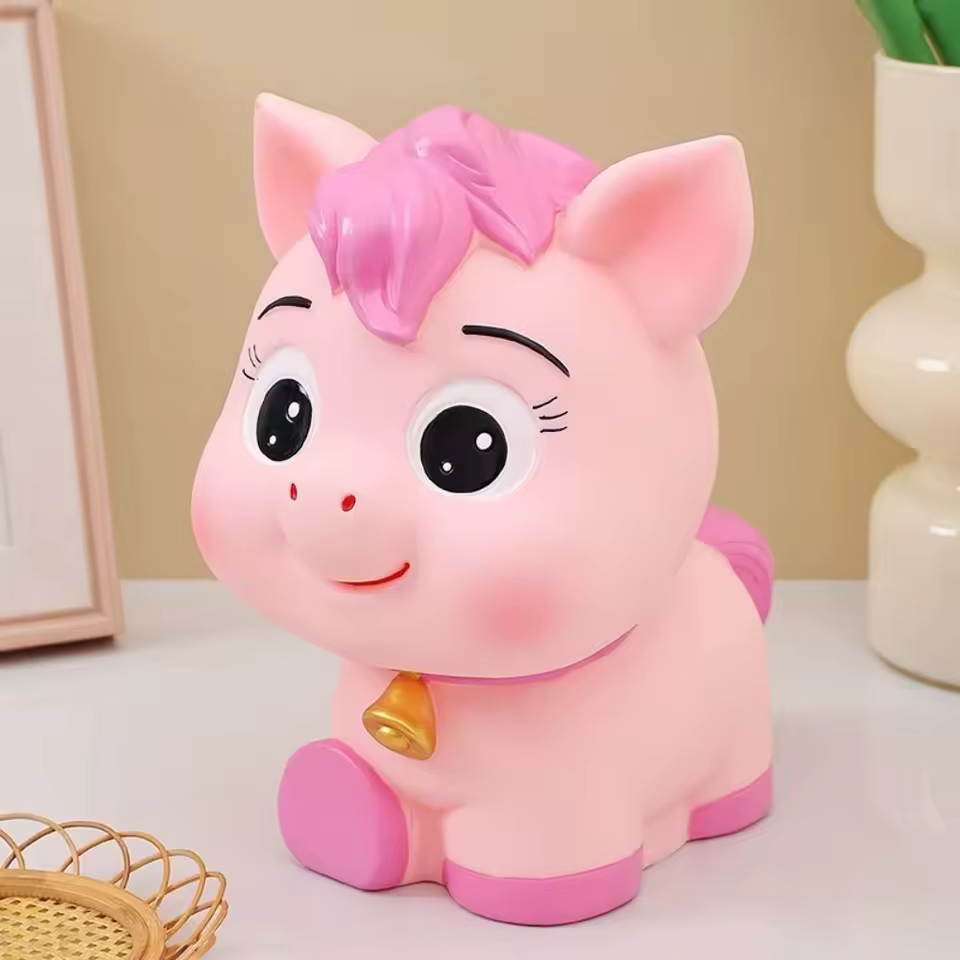 Tirelire rose licorne