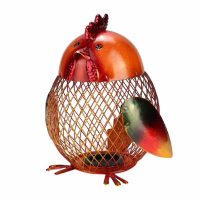 Tirelire Coq rouge en métal