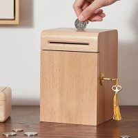 Tirelire en Bois Brut