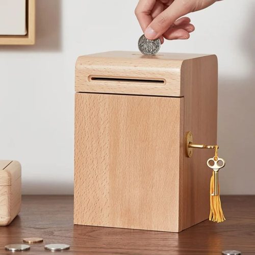 Tirelire en Bois Brut