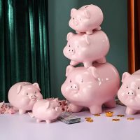 cochon tirelire rose