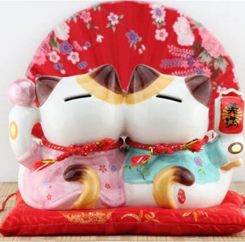 Chat Maneki-Neko céramique