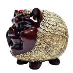 Grosse Tirelire Cochon en résine pourpre