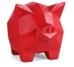 grosse tirelire rouge en résine