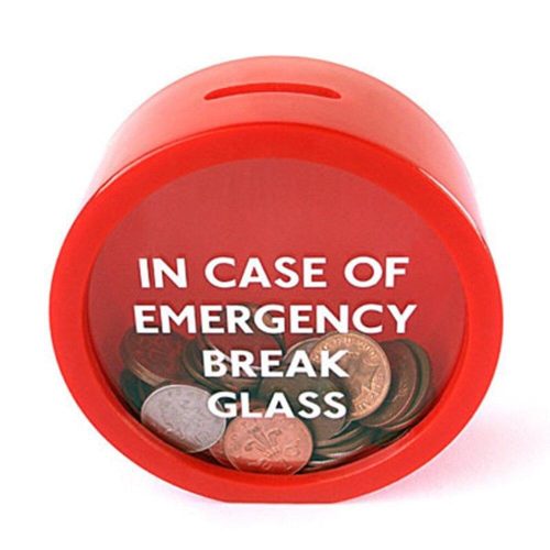 Tirelire à Casser En cas d'Urgence rouge