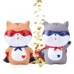 Tirelire Super-Héros orange et gris