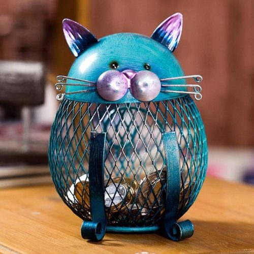 Tirelire chat en métal