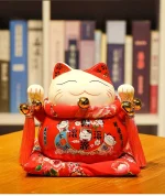 tirelire chat porte bohneur rouge