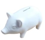 tirelire en céramique cochon blanc