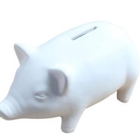 tirelire en céramique cochon blanc
