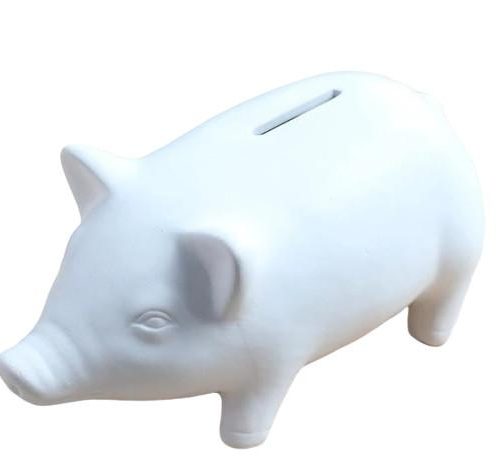 tirelire en céramique cochon blanc