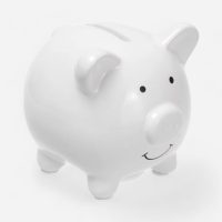 tirelire cochon blanc élégante