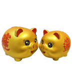 Tirelire Cochon Chinois Doré