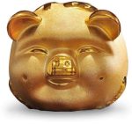 tirelire cochon chinois doré