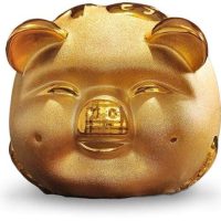 tirelire cochon chinois doré
