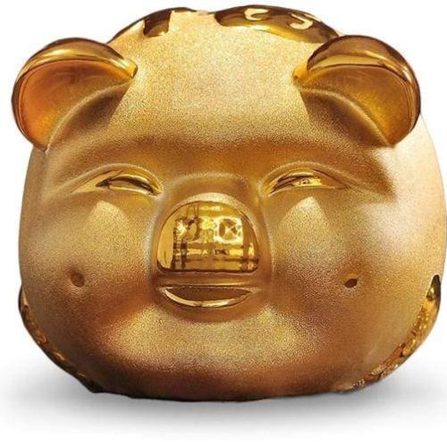 tirelire cochon chinois doré