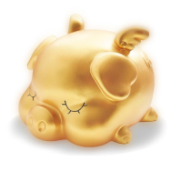 tirelire cochon doré