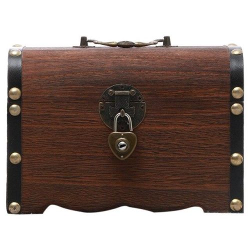 Coffre tirelire en bois