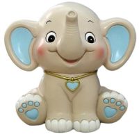 Tirelire Fille Éléphant bleu