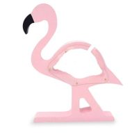 Tirelire en Bois Flamant Rose