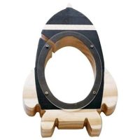 tirelire fusée en bois