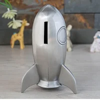 tirelire fusée en metal haute qualité