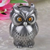 tirelire hibou en argent