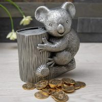 Tirelire koala argentée